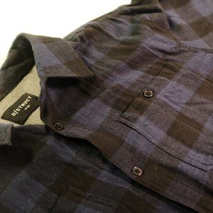 D-Struct Large Buffalo Plaid Shirt Button Up Blue